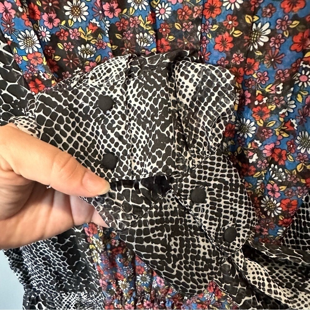 Manoush Cinched Waist Knee Length Dress | Size US4 | Snakeskin‎ Print - Picture 4 of 8